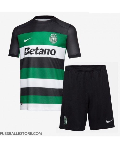 Günstige Sporting CP Heimtrikotsatz Kinder 2024-25 Kurzarm (+ Kurze Hosen)